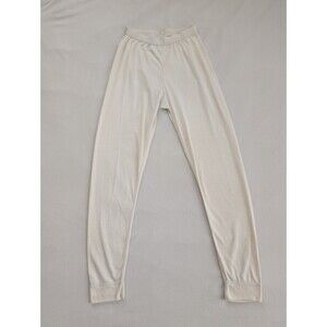 Patagonia Capilene Base Layer Pants Mens Small Long Johns Cream Made in USA